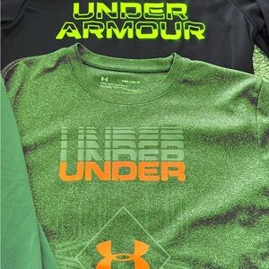 BUNDLE Under Armour Kids Green Graphic Tee